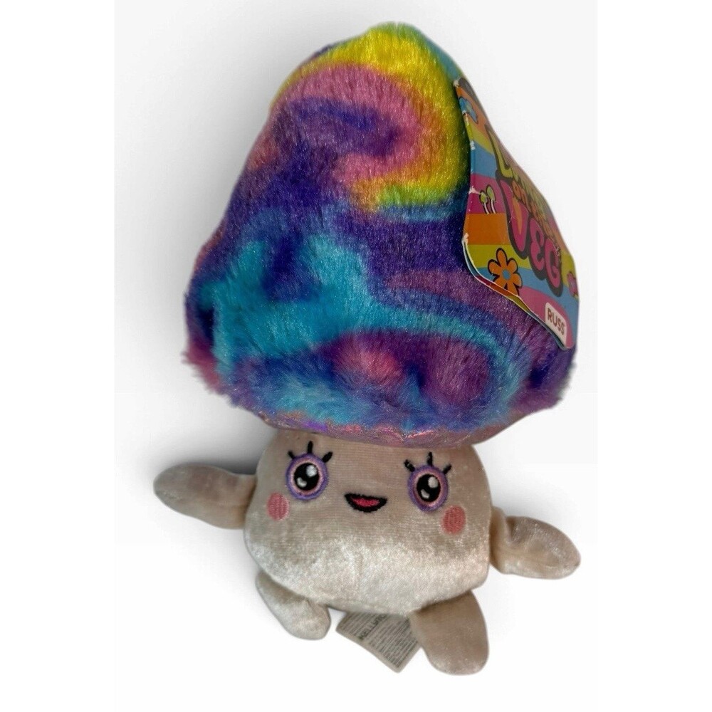 Living On The Veg Plush #3 MAISEY The Mushroom Tie Dye Russ KellyToy 7.5” w tags